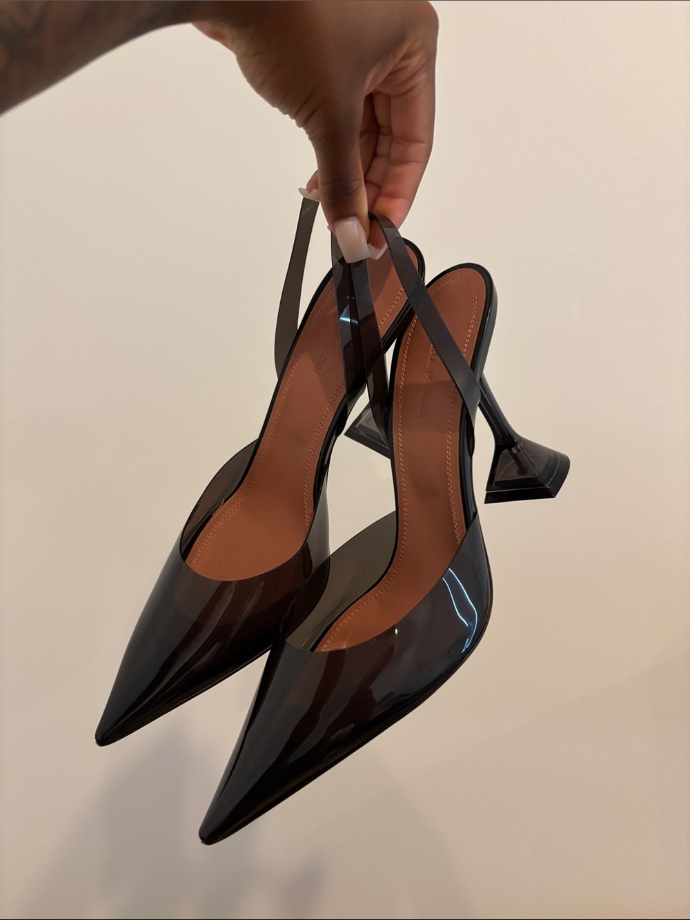 Amina Muaddi Holli Glass Slingback